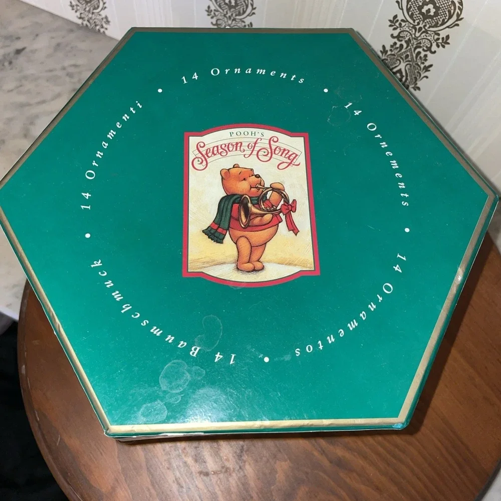VTG Boxed Disney Winnie the‎ Pooh Season of Song | Set of 14 Ornaments Decoupage